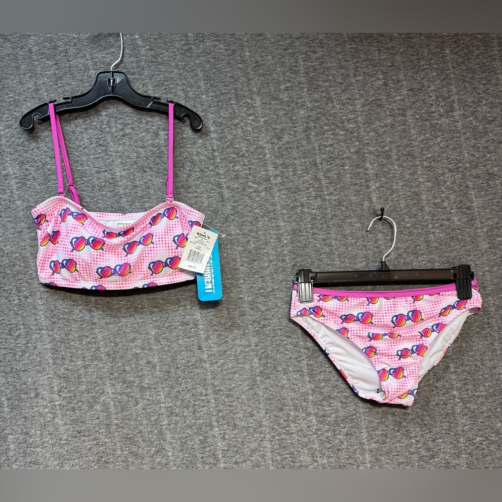 NWT Vibrant Pink Sunglass Heart Bikini Set